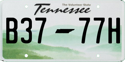 TN license plate B3777H
