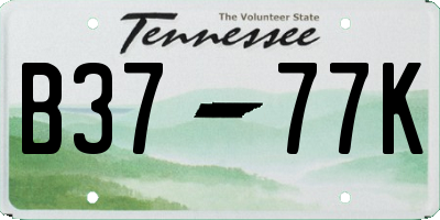 TN license plate B3777K