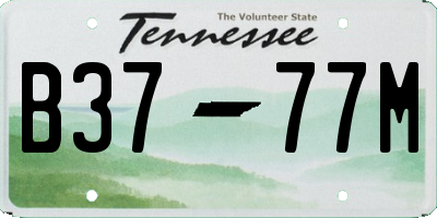 TN license plate B3777M