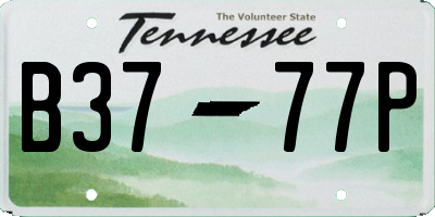 TN license plate B3777P