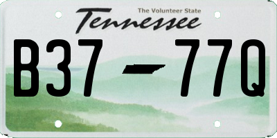 TN license plate B3777Q