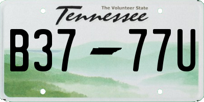 TN license plate B3777U