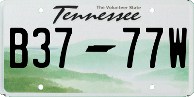 TN license plate B3777W
