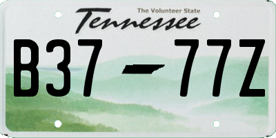 TN license plate B3777Z