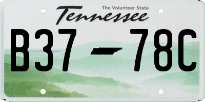 TN license plate B3778C
