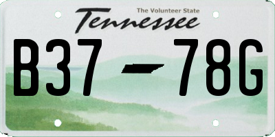 TN license plate B3778G