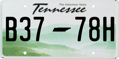 TN license plate B3778H