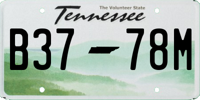 TN license plate B3778M