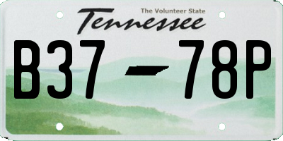 TN license plate B3778P