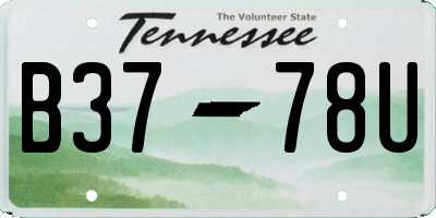 TN license plate B3778U