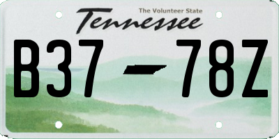 TN license plate B3778Z