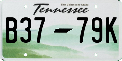 TN license plate B3779K