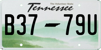 TN license plate B3779U