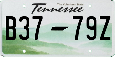 TN license plate B3779Z
