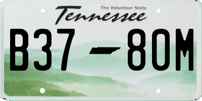TN license plate B3780M