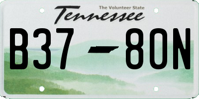 TN license plate B3780N