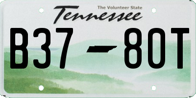 TN license plate B3780T