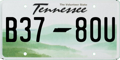 TN license plate B3780U