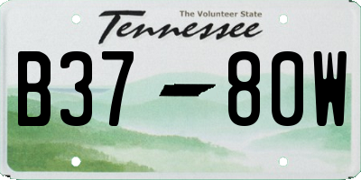 TN license plate B3780W