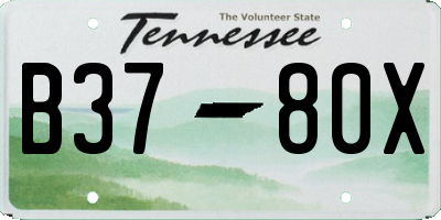 TN license plate B3780X