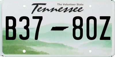 TN license plate B3780Z