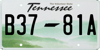 TN license plate B3781A