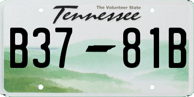 TN license plate B3781B