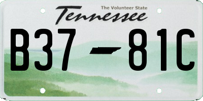 TN license plate B3781C