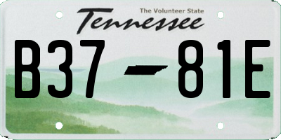 TN license plate B3781E