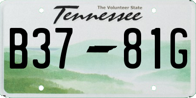 TN license plate B3781G