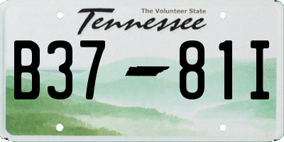 TN license plate B3781I