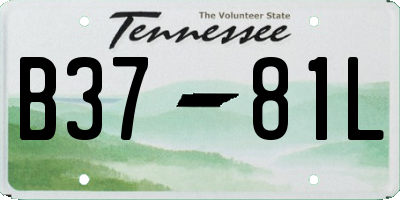 TN license plate B3781L