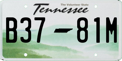 TN license plate B3781M