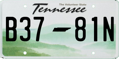 TN license plate B3781N