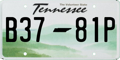 TN license plate B3781P