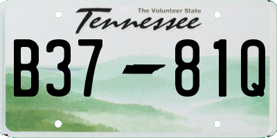 TN license plate B3781Q