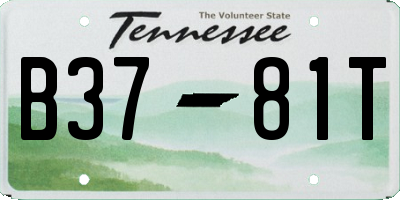 TN license plate B3781T