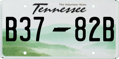 TN license plate B3782B