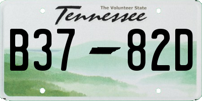 TN license plate B3782D