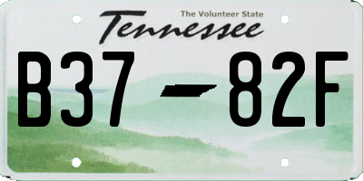 TN license plate B3782F