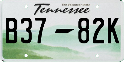 TN license plate B3782K