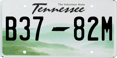 TN license plate B3782M