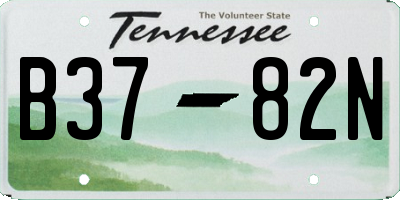 TN license plate B3782N