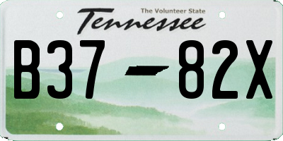TN license plate B3782X