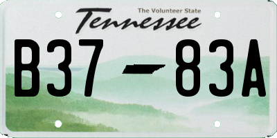 TN license plate B3783A