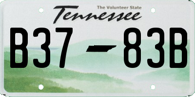TN license plate B3783B