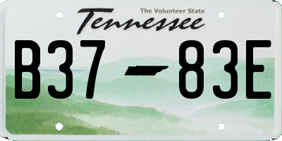TN license plate B3783E