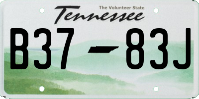 TN license plate B3783J