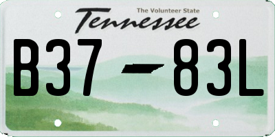 TN license plate B3783L