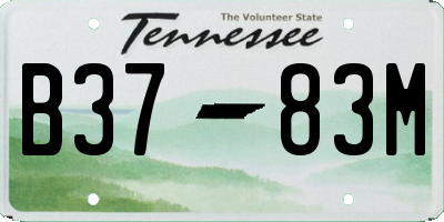 TN license plate B3783M